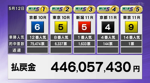 WIN5、的中1票で4億円ｗｗｗ